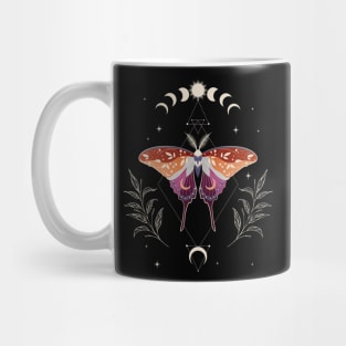 Lesbian Luna Moth Celestial Cottagecore LGBT Pride Flag Mug